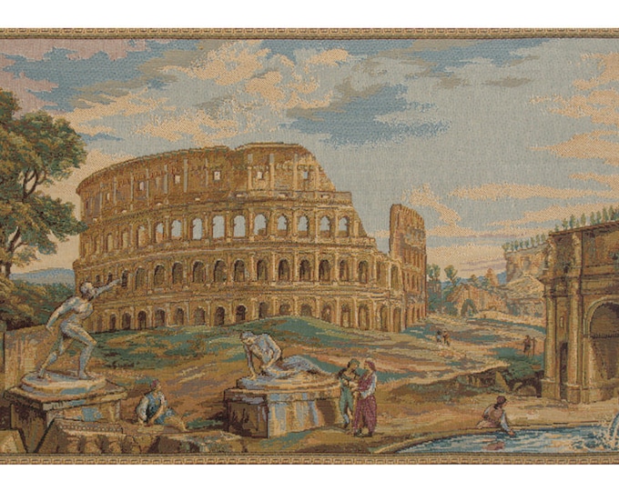 Colosseum Tapestry: Woven Italian Wall Hanging, European Decor (12x19 inch)