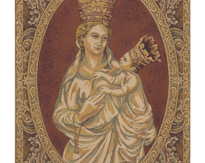 Madonna from Trapani Tapestry: Italian Jacquard Woven Wall Art
