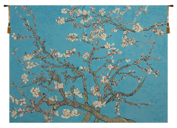 Van Gogh Almond Blossom Tapestry: European Floral Wall Hanging