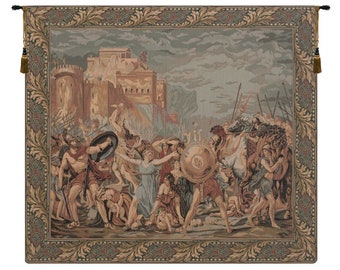 Sabine Wall Tapestry Woven Renaissance Battle Scene - Jacquard Wall Tapestry Hangings - Medieval Art Tapestry