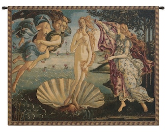 Sandro Botticelli Wall Decor Nascita di Venere Wall Tapestry, Woven Wall Hangings Tapestry Gift For Her/Him, Italian Jacquard Modern WallArt