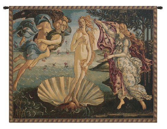 Botticelli's Birth of Venus Jacquard Tapestry - Italian Renaissance Art Wall Hanging Decor