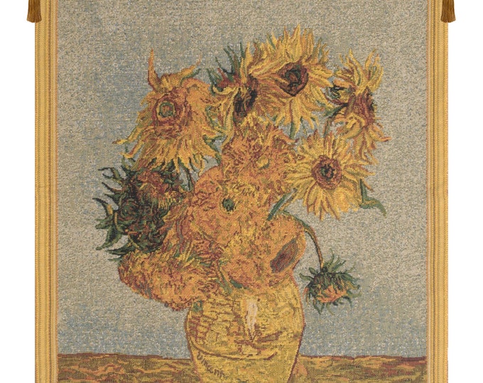 Van Gogh Sunflowers Tapestry: Belgian Woven Floral Wall Art