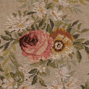 Aubusson Floral Table Runner: French Jacquard Woven Wool (71x14 inch image 3