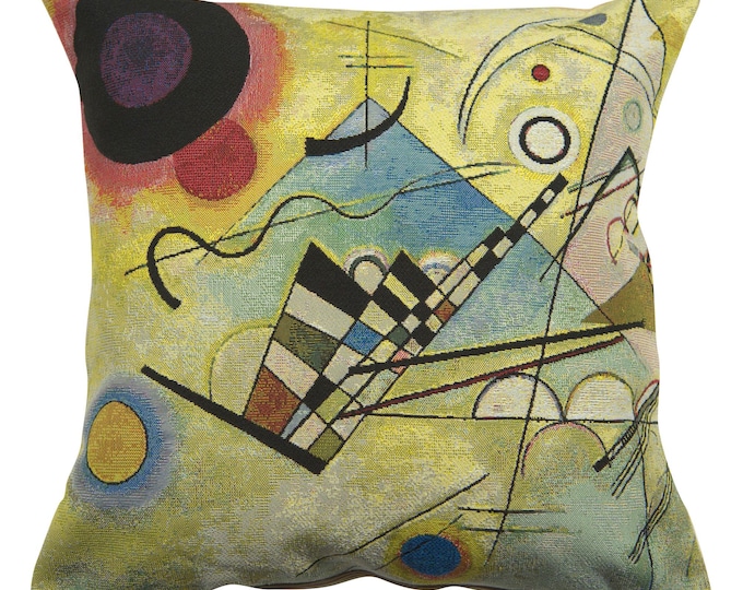Kandinsky Composition VIII Tapestry Cushion Cover - Belgian Woven Pillow (18x18)