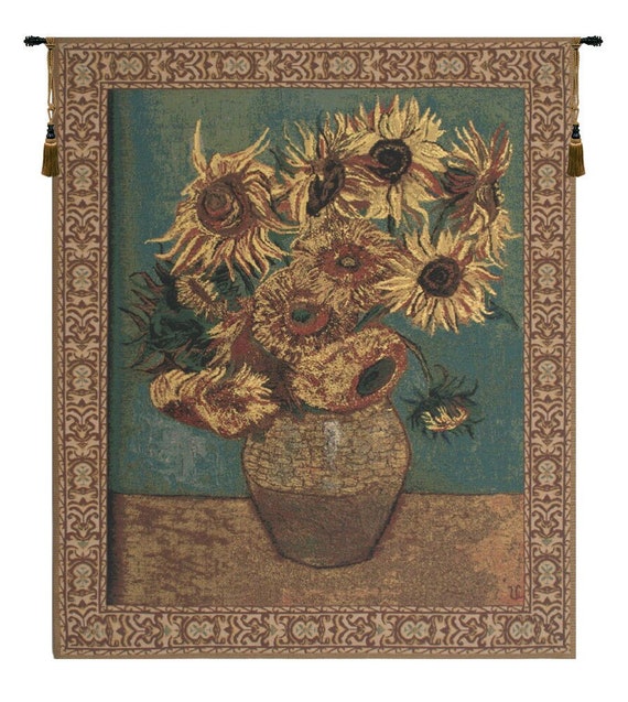 Van Gogh Sunflowers Woven Wall Tapestry - European Floral Decor