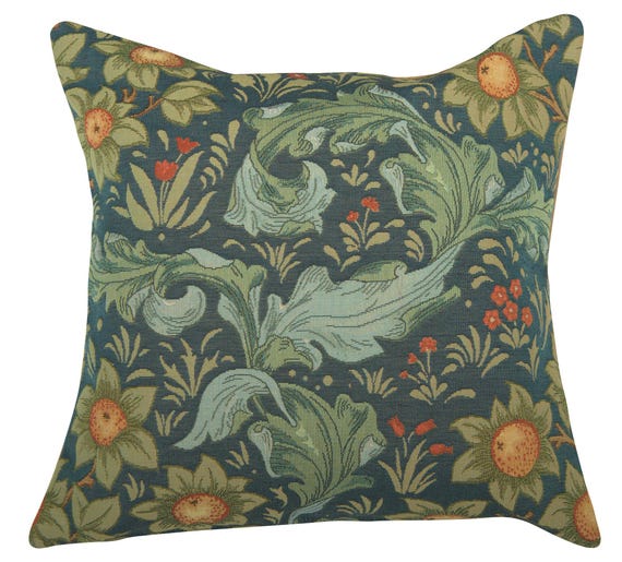 William Morris Tapestry Cushion Cover: Arabesques Orange Tree, 100% Cotton (19x19 Inch)