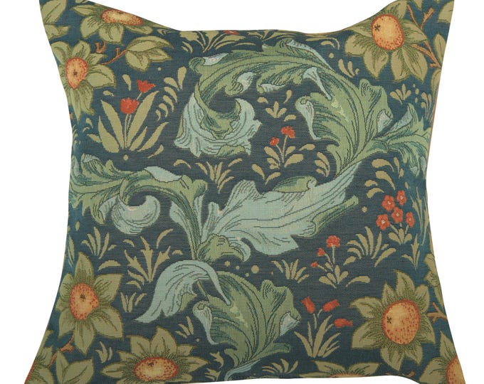William Morris Tapestry Cushion Cover: Arabesques Orange Tree, 100% Cotton (19x19 Inch)