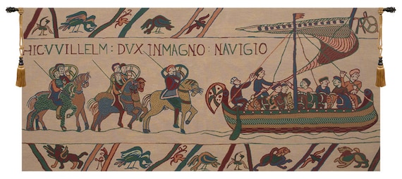 Bayeux Navigio Tapestry: Woven Medieval Belgian Wall Hanging