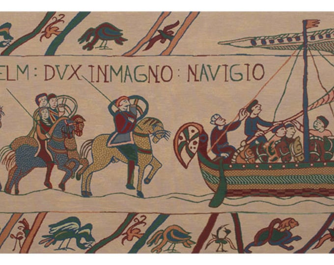 Bayeux Navigio European Wall Tapestry - Gobelin Wall Hanging - Woven Medieval Belgian Tapestry Art - Decorative Wall Decor