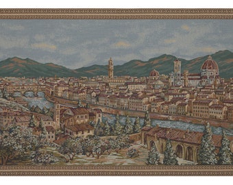 Wall Decor Firenze European Wall Tapestry, Historical Castle Medieval Woven Wall Hangings Tapestry Gift For Her/Him, Italian Modern Wall Art
