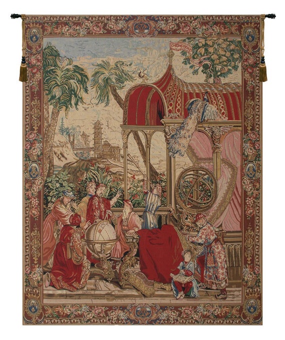 Les Astronomes European Jacquard Gobelin Wall Tapestry - Woven Decorative Art for Home Living Room