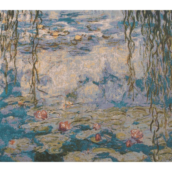 Water Lilies Les Nympheas European Wall Tapestry - Floral Decorative Wall Hanging - Landscape Woven Wall Decor Art - Woven Belgian Tapestry