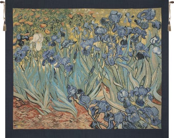 European Wall Hangings Iris by Van Gogh Wall Tapestry, Living Room Wall Art, Gander Landscape Woven Wall Hanging Tapestry Gift For Him/Her