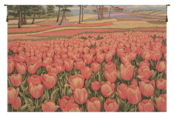 Tulipani Wall Tapestry: Italian Floral Landscape Art