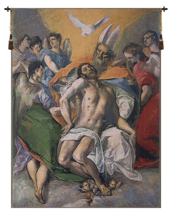 El Greco 'The Trinity' Tapestry: Belgian Woven Fine Art (50x37 inch)