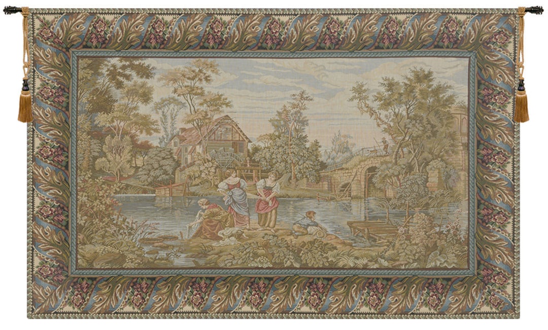 Washing Day at the Mill Horizontal European Wall Tapestry Jacquard Wall Art Classical Italian Wall Tapestry Decorative Wall Hanging Etsy Canada