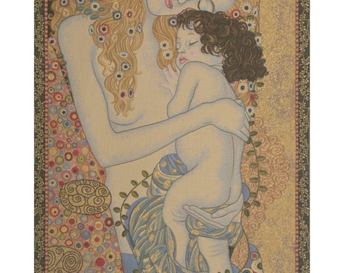 Klimt 'Three Ages' Tapestry: Fine Art Nouveau Wall Hanging