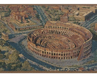 The Coliseum Rome European Wall Tapestry - Famous Place Wall Decor Art - Woven Italian Wall Tapestry - Castle Decorative Wall Hanging