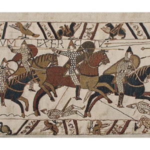Battle of Hastings II European Wall Tapestry - Medieval Jacquard Wall Décor Art - Bayeux Tapestry Wall Art - Decorative Woven Wall Hanging
