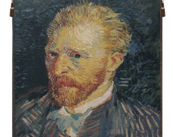 Portrait of Van Gogh European Wall Tapestry - Medieval Gobelin Décor Art - Woven Jacquard Wall Art - Decorative Famous Wall Hanging