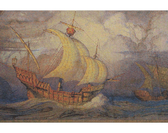 Caravelle European Medieval Tapestry - Jacquard Woven Wall Art Decor - Unique Decorative Hanging