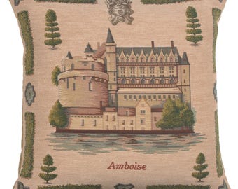 Amboise Cushion Tapestry Cushion Cover - Gobelin Sofa Pillow Cover - 19x19 inch Jacquard French Pillow Cover - Decorative Cushion Cover