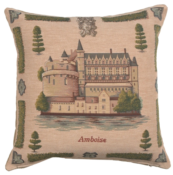 Amboise Tapestry Cushion Cover: French Jacquard Sofa Pillow (19x19 inch)