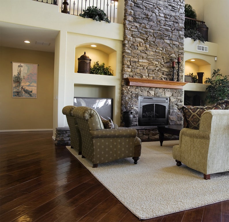 Gondole italienne Venise tapisserie murale art tissé dame enfant scène décoration d'intérieur 26 x 19 image 5