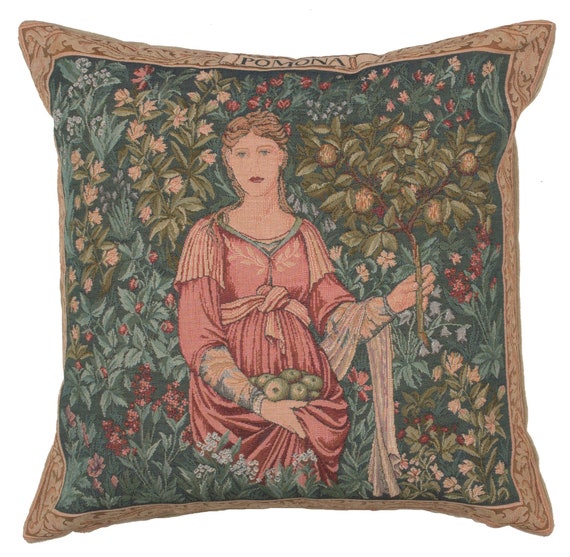 Pomona European Tapestry Cushion Covers: William Morris Art Floral Decorative Throw Pillows for Sofa