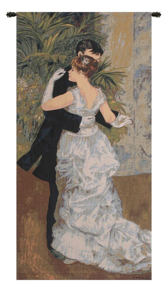 Renoir 'Dance In The City' Tapestry: Woven Belgian Jacquard Wall Art