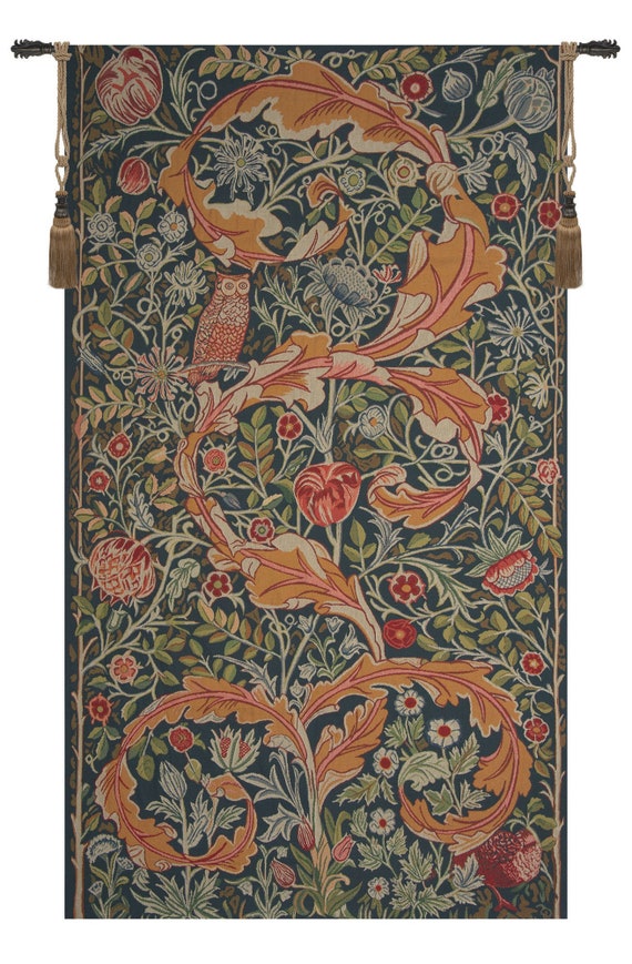 Colorful Owl and Pigeon European Wall Tapestry - Woven Art Hanging for Bedroom Decor