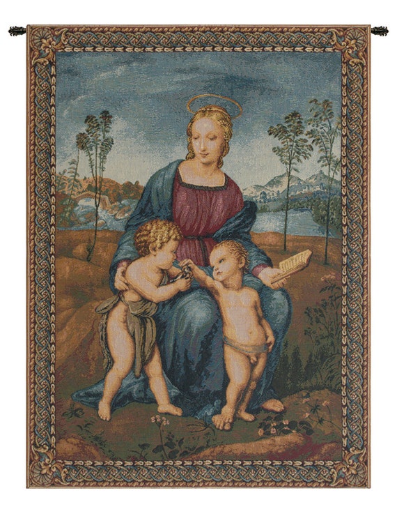 Madonna del Cardellino Tapestry: Italian Renaissance Woven Wall Art