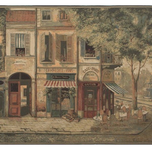 Rue De Paris Tapestry: Belgian Jacquard Woven Wall Art (39x55 inch)