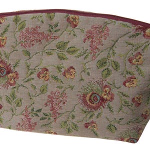 French Woven Tapestry Handbag: Floral Brocade Purse, Elegant Cotton Accessory image 2