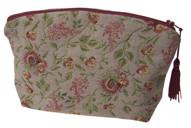 French Woven Tapestry Handbag: Floral Brocade Purse, Elegant Cotton Accessory image 2
