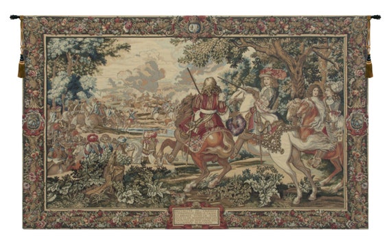 Le Roi Soleil European Jacquard Wall Tapestry - Woven Medieval Art Decor - Antique Belgian Hanging