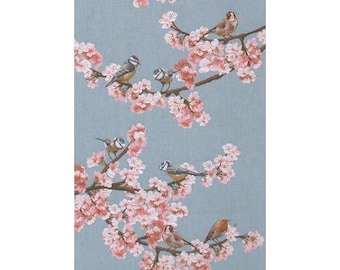 French Tapestry Table Runner: Songbird & Floral Woven Cotton Decor