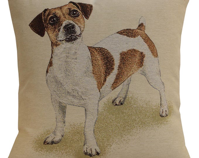 Woven Terrier Dog Pillow Cover: Max Design, 18x18 inch