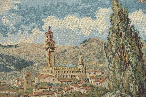 フィレンツェ イタリア タペストリー：ジャカード織りの