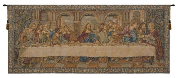 The Last Supper Tapestry Wall Hanging: Leonardo Da Vinci Art (26x62 inch)