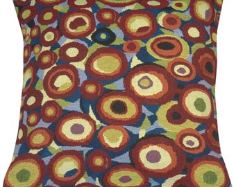 Klimt Circles Tapestry Cushion Cover, 16x16 inch Square Pillowcase, Sofa Throw Pillow Cover, Decorative Klimt Cushion Case