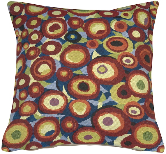 Klimt Circles Tapestry Pillow Cover: Vintage Art Throw Cushion (16x16 inch)