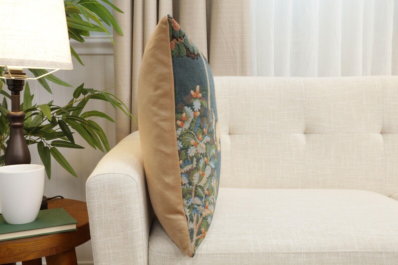 Enchanting Unicorn Forest Tapestry Cushion Cover - French Woven Decorative Pillow Case 19x19 inch image 10