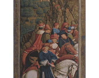 Just Judges I European Wall Tapestry - Decorative Horse Wall Hanging - Woven Belgian Wall Tapestry - Jacquard Medieval Wall Decor Art