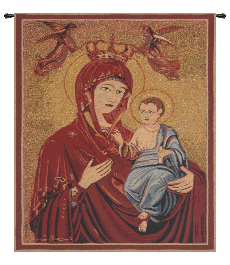Madonna and Child II European Wall Tapestry - Woven Jacquard Wall Décor - Belgian Tapestry Wall Art - Religious Art Wall Hanging