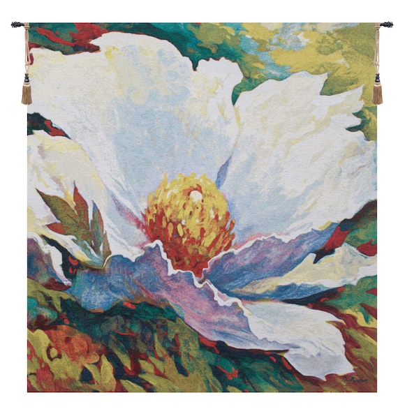 Simon Bull 'A Time to Dream' Tapestry: Belgian Jacquard Woven Floral Wall Art