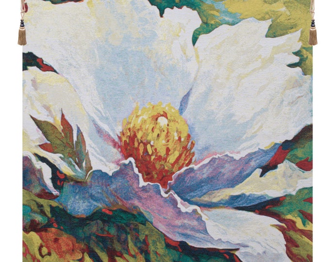 Simon Bull 'A Time to Dream' Floral Tapestry: Belgian Jacquard Woven Wall Art Hanging