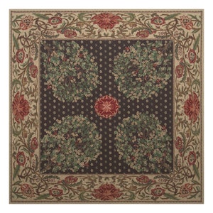 William Morris Tree of Life Tapestry Throw: Woven Floral Blanket (59x59 inch)