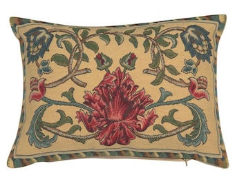 William Morris Belgian Jacquard Woven Tapestry Pillow Cover Medieval Vintage Christmas Cushion Case 13x18